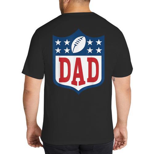 Dad American Football Happy Birthday Family Matching Retro Big And Tall Men's T-Shirt Back Print - Father's Day Fun