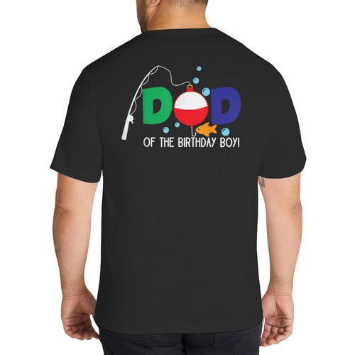 Dad Of The Big One Fishing Boy First Birthday Ofishally Big And Tall Men's T-Shirt Back Print - Father's Day Fun
