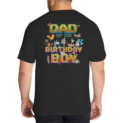 Dad Of The Birthday Boy Brainrot Meme Kids Teens Boys Big And Tall Men's T-Shirt Back Print - Father's Day Fun