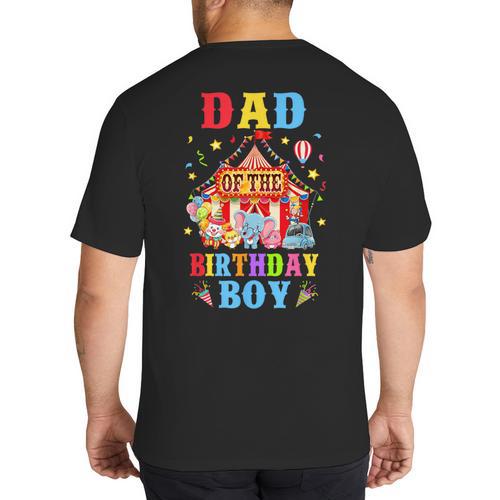 Dad Of The Birthday For Boy Circus Carnival Theme Party Big And Tall Men's T-Shirt Back Print - Father's Day Fun