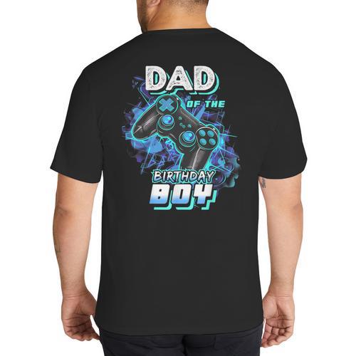 Dad Of The Birthday Boy Matching Video Game Birthday Party Big And Tall Men's T-Shirt Back Print - Father's Day Fun
