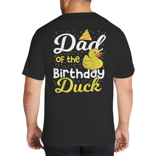 Dad Of The Birthday Duck Boy Rubber Duck Birthday Girl Big And Tall Men's T-Shirt Back Print - Father's Day Fun