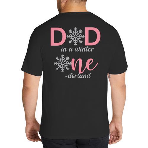 Dad Of The Birthday For Girl Winter Onederland 1st Birthday Big And Tall Men's T-Shirt Back Print - Father's Day Fun