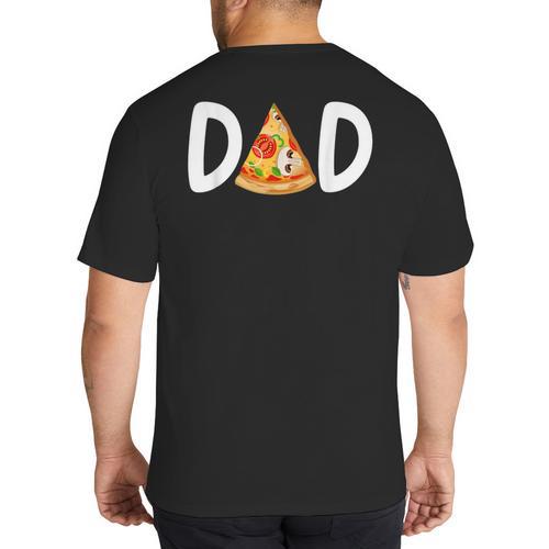 Dad Birthday Pizza 1st Birthday Pizza Family Matching Big And Tall Men's T-Shirt Back Print - Father's Day Fun