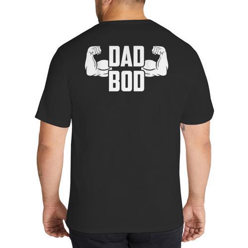 Dad Bod Muscle Strong Man Daddy Fathers Day Big And Tall Men's T-Shirt Back Print - Father's Day Fun