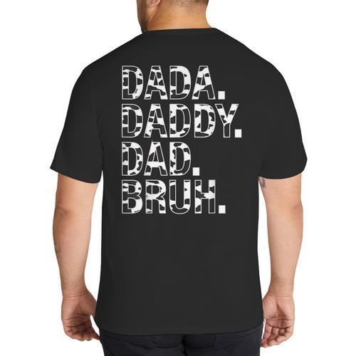 Dad Dada Daddy Bruh Papa Cow Daddy Love Cows Dad Cow Print Big And Tall Men's T-Shirt Back Print - Father's Day Fun