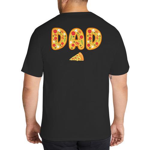 Dad Daddy Matching Birthday Squad Crew Pizza Family Big And Tall Men's T-Shirt Back Print - Father's Day Fun