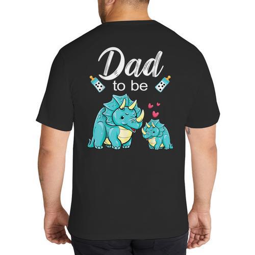 Dad To Be Dinosaur Baby Shower For Boy Big And Tall Men's T-Shirt Back Print - Father's Day Fun