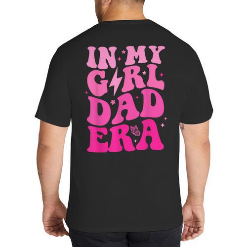 In My Dad Era Girl Groovy Retro Papa Fathers Day Big And Tall Men's T-Shirt Back Print - Father's Day Fun