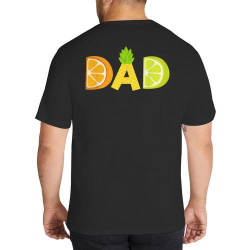 Dad Fruitarian Lover Summer Father Fruit Slice Big And Tall Men's T-Shirt Back Print - Father's Day Fun