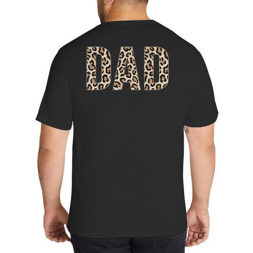 Dad Leopard Print Fathers Day Big And Tall Men's T-Shirt Back Print - Father's Day Fun