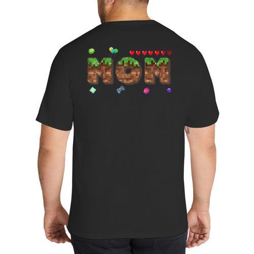 Dad And Mom Of The Birthday Boy Pixel Game Matching Family Big And Tall Men's T-Shirt Back Print - Father's Day Fun