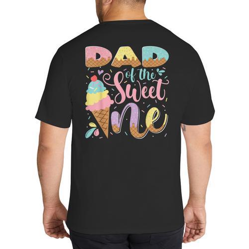 Dad Of The Sweet One Ice Cream 1St Birthday Party Big And Tall Men's T-Shirt Back Print - Father's Day Fun