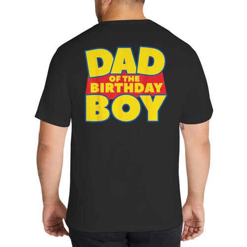 Dad Of The Toy Birthday Boy Story Theme B-Day Big And Tall Men's T-Shirt Back Print - Father's Day Fun