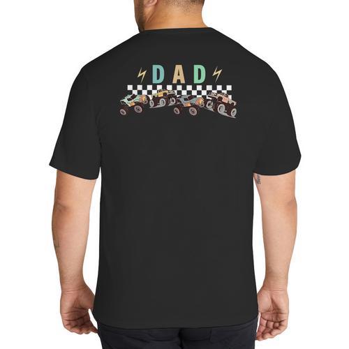 Dad Truck Dad Monster Truck Are My Jam Truck Lovers Big And Tall Men's T-Shirt Back Print - Father's Day Fun