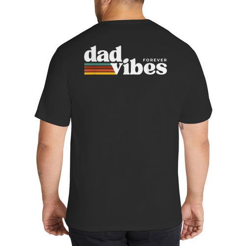 Dad-Vibes Forever Father Retro Vintage Big And Tall Men's T-Shirt Back Print - Father's Day Fun