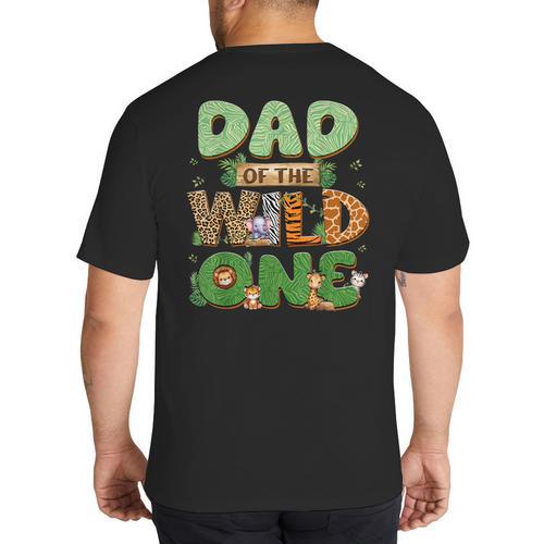 Dad Of The Wild One Birthday Family Matching Party Decor Big And Tall Men's T-Shirt Back Print - Father's Day Fun