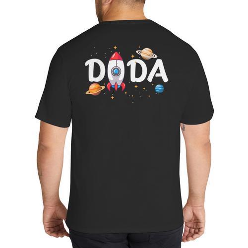 Dada Of The Birthday Boy Space Astronaut 1st Birthday Family Big And Tall Men's T-Shirt Back Print - Father's Day Fun
