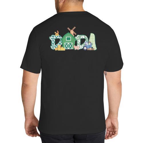 Dada Farm Animal Birthday Family Matching Party Dad Father Big And Tall Men's T-Shirt Back Print - Father's Day Fun
