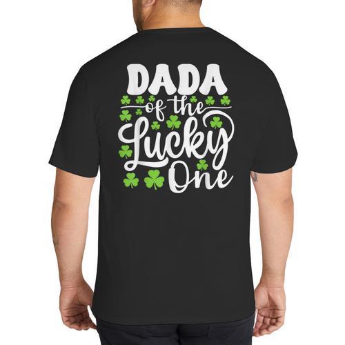 Dada Of The Lucky One First Birthday St Patrick's Day Big And Tall Men's T-Shirt Back Print - Father's Day Fun