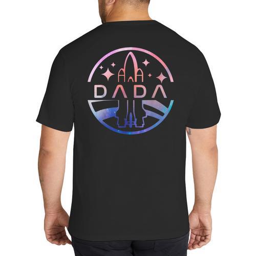 Dada Space Astronaut Rocket Birthday Party Big And Tall Men's T-Shirt Back Print - Father's Day Fun