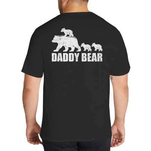 Daddy Bear 3 Cubs Shirt Daddy Bear 3 Kids Tshirt Dad 3 Kids Big And Tall Men's T-Shirt Back Print - Father's Day Fun