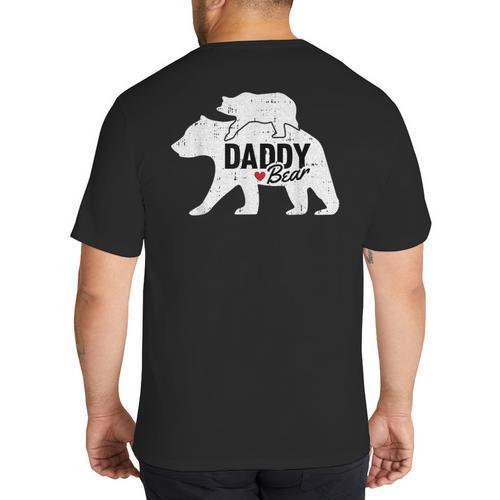 Daddy Bear Fathers Day Cute Baby Cub Papa Dad-a Pops Small Big And Tall Men's T-Shirt Back Print - Father's Day Fun