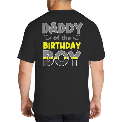 Daddy Of The Birthday Boy Bat Family Party Theme Boys Big And Tall Men's T-Shirt Back Print - Father's Day Fun