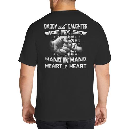 Daddy Daughter Fist Bump Matching Father's Day Best Dad Big And Tall Men's T-Shirt Back Print - Father's Day Fun