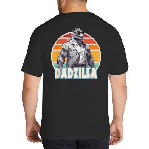 Dadzilla The Rad Dad Kaiju Vibes Big And Tall Men's T-Shirt Back Print - Father's Day Fun