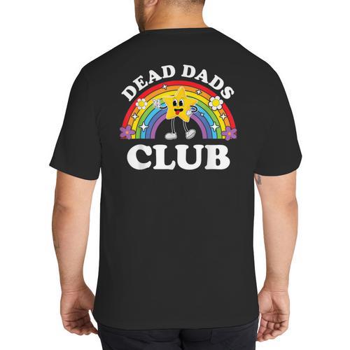 Dead Dads Club Inappropriate Cringe Adult Raunchy Big And Tall Men's T-Shirt Back Print - Father's Day Fun