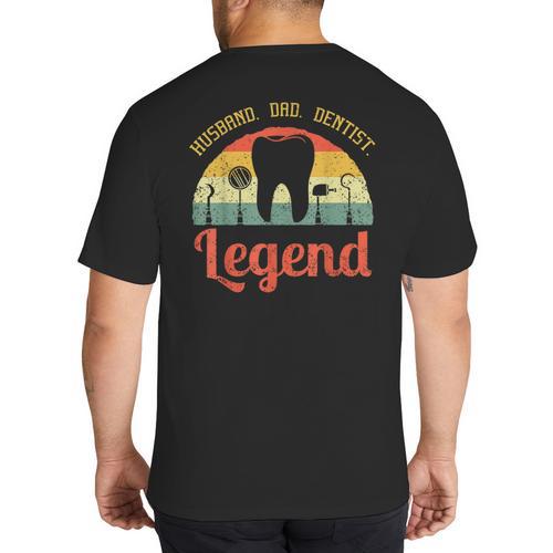Dentist Dental Surgeon Dentistry Husband Dad Oral Hygiene Big And Tall Men's T-Shirt Back Print - Father's Day Fun