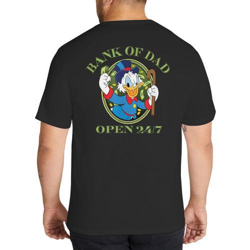 Disney DuckTales Bank Of Dad Small Big And Tall Men's T-Shirt Back Print - Father's Day Fun