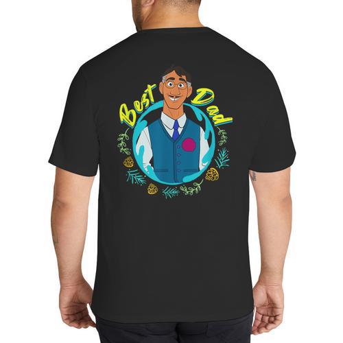 Disney Encanto Agustin Madrigal Best Dad Portrait Small Big And Tall Men's T-Shirt Back Print - Father's Day Fun