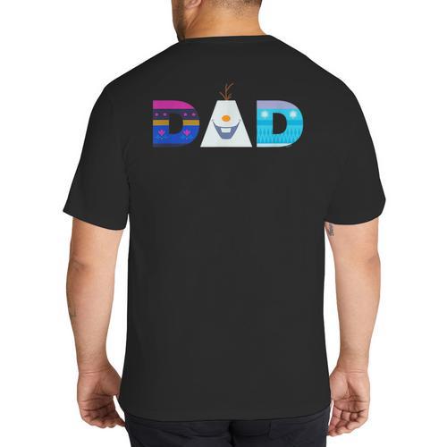 Disney Frozen Elsa Anna Olaf Dad Father's Day Birthday Big And Tall Men's T-Shirt Back Print - Father's Day Fun