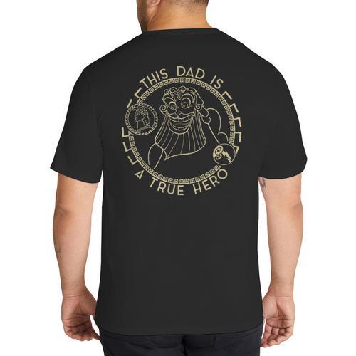 Disney Hercules Father's Day Zeus This Dad Is A True Hero Big And Tall Men's T-Shirt Back Print - Father's Day Fun