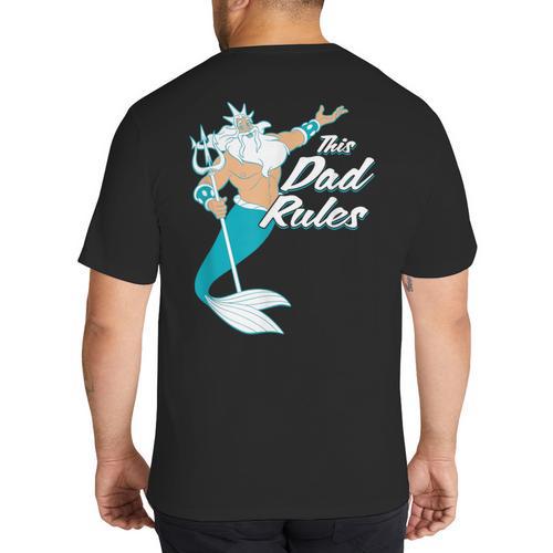 Disney The Little Mermaid King Triton Dad Big And Tall Men's T-Shirt Back Print - Father's Day Fun