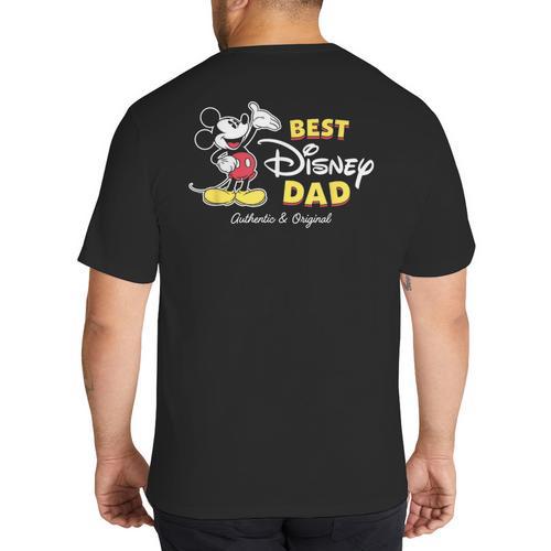 Disney Mickey Mouse Best Disney Dad Birthday Father’s Day Big And Tall Men's T-Shirt Back Print - Father's Day Fun