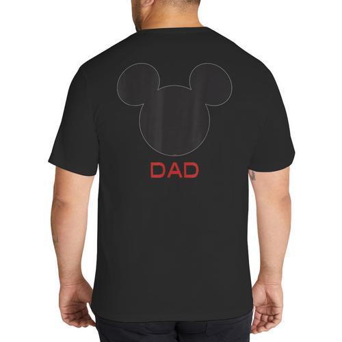 Disney Mickey Mouse Dad Family Small Big And Tall Men's T-Shirt Back Print - Father's Day Fun