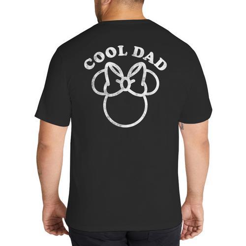 Disney Minnie Mouse Father's Day Girl Cool Dad Distressed Big And Tall Men's T-Shirt Back Print - Father's Day Fun