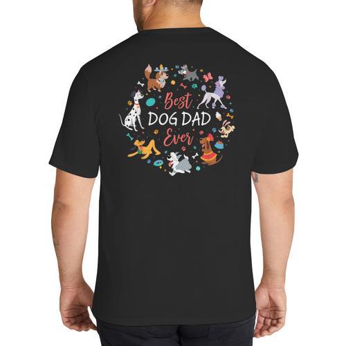 Disney Pet Parent Father’s Day Disney Dogs Best Dog Dad Ever Big And Tall Men's T-Shirt Back Print - Father's Day Fun