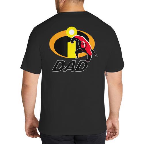 Disney And Pixar's The Incredibles Mr Incredible Dad Family Big And Tall Men's T-Shirt Back Print - Father's Day Fun
