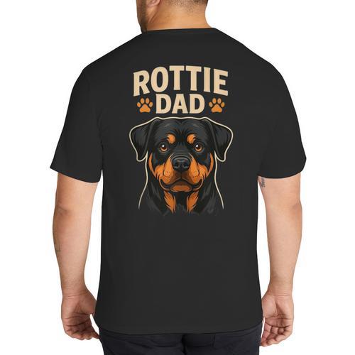 Dog Owner Dad Rottweiler Rottie Dad Big And Tall Men's T-Shirt Back Print - Father's Day Fun