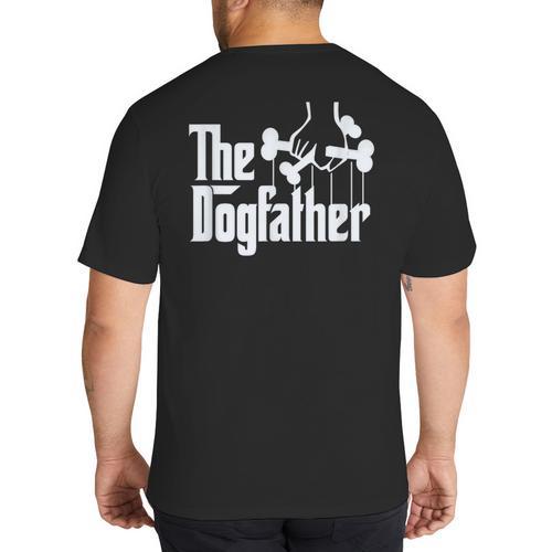 The Dogfather Dog Dad Dog Lover Big And Tall Men's T-Shirt Back Print - Father's Day Fun
