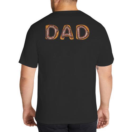 Donut Dad Donut Lover Father's Day For Dad Big And Tall Men's T-Shirt Back Print - Father's Day Fun