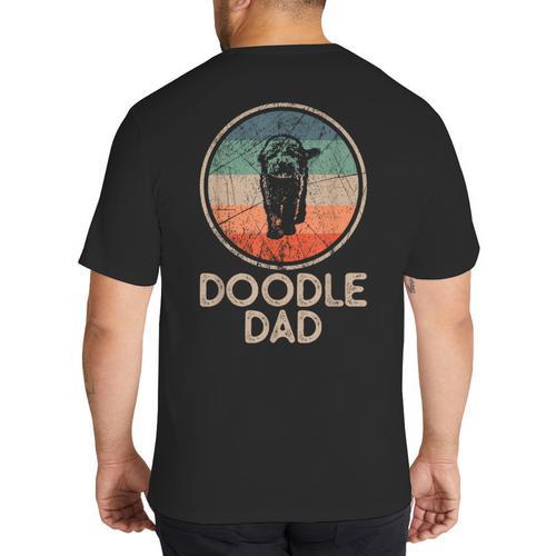 Doodle Dog Vintage Doodle Dad Small Big And Tall Men's T-Shirt Back Print - Father's Day Fun