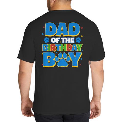 Family Matching Party Shirt Dad Of The Birthday Boy Big And Tall Men's T-Shirt Back Print - Father's Day Fun