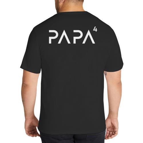 Father Of 4 Kids Dad Squared Dad To The Fourth Power Big And Tall Men's T-Shirt Back Print - Father's Day Fun