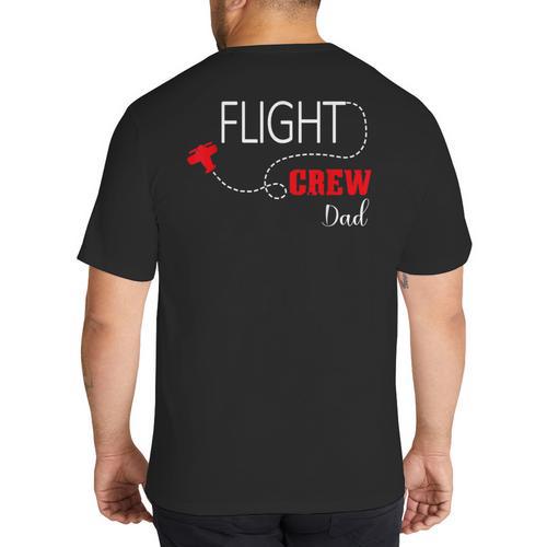 Flight Crew Airplane Birthday Dad Airplane Matching Family Big And Tall Men's T-Shirt Back Print - Father's Day Fun