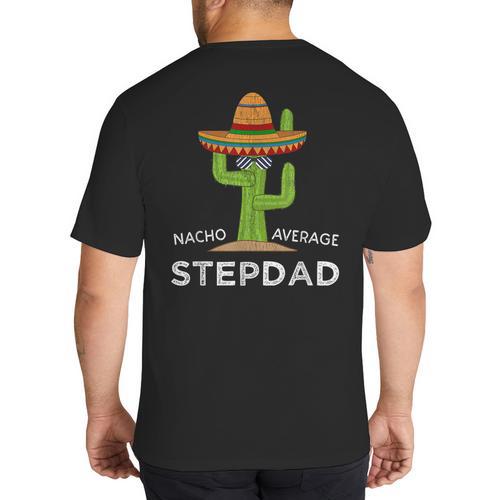 Fun Hilarious Stepfather Humor Stepdad Big And Tall Men's T-Shirt Back Print - Father's Day Fun
